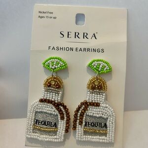 Tequila bottle bead earrings